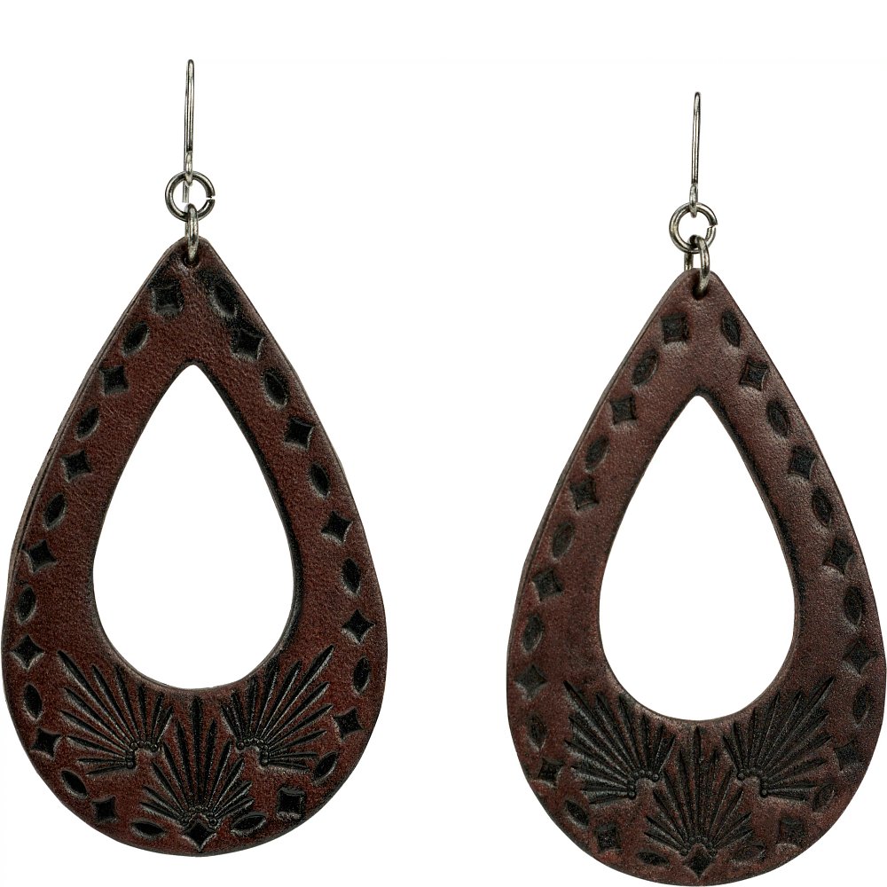 Justin Women's Leather Teardrop Earrings