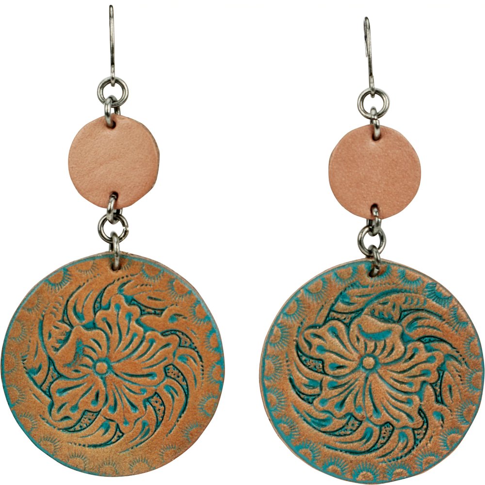 Leather Disc Earrings